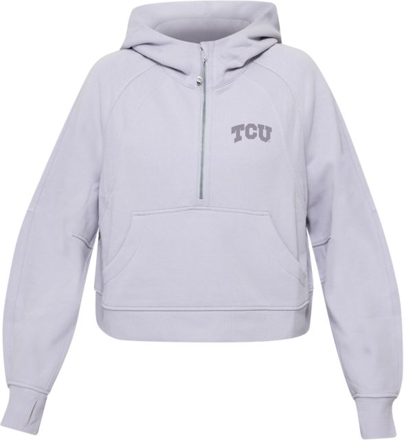 Texas Christian University Women's Scuba Oversized 1/2 Zip Hooded Sweatshirt