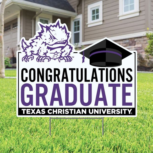 Texas Christian University Grad 22 x 19 Lawn Sign