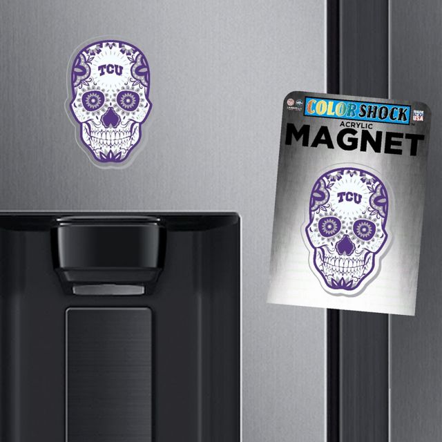 Texas Christian University 7" Sugar Skull Magnet