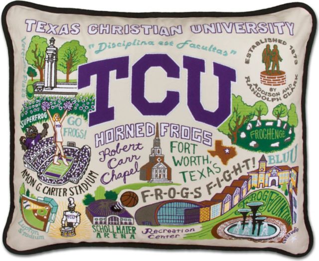 Texas Christian University Embroidered Pillow