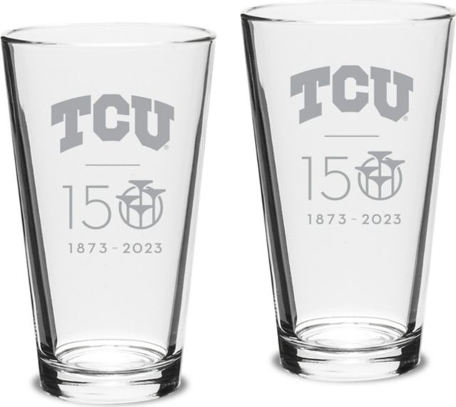TCU 150 Years - Set of 2 - 16 oz Classic Mixing Glass - ONLINE ONLY