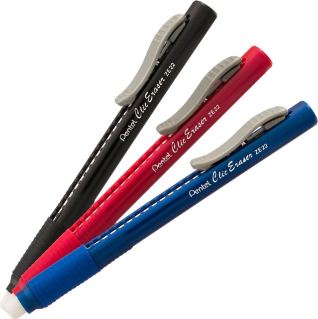 ERASER CLIC/GRIP RED BAREL