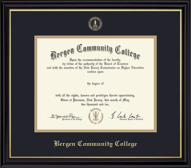 Bergen Community College Diploma Frame