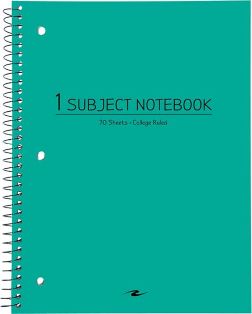 NOTEBK 10.5x8 70SH 1SUB TEAL: MiraCosta College