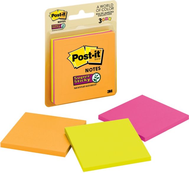 POST-IT SS JEWLPOP 3X3 3PK: Bossier Parish Community College