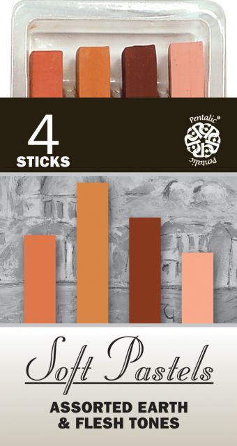 Pentalic Earth and Fleshtone Soft Pastel 4-Piece Set