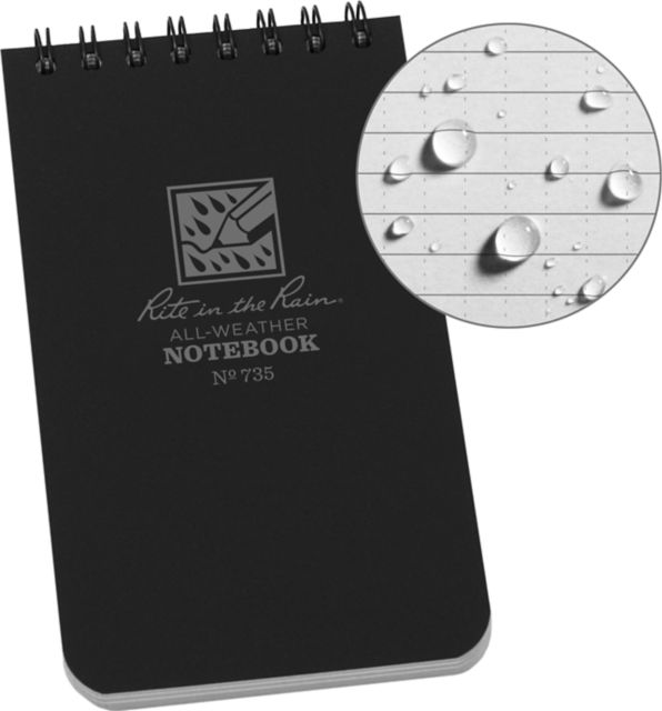 3x5 Top Spiral Notebooks Black