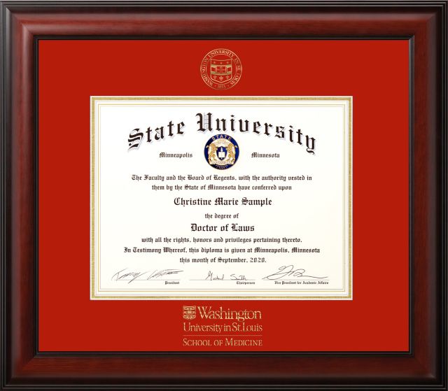 Washington University School of Medicine in St. Louis 8.5x11 Diploma Frame