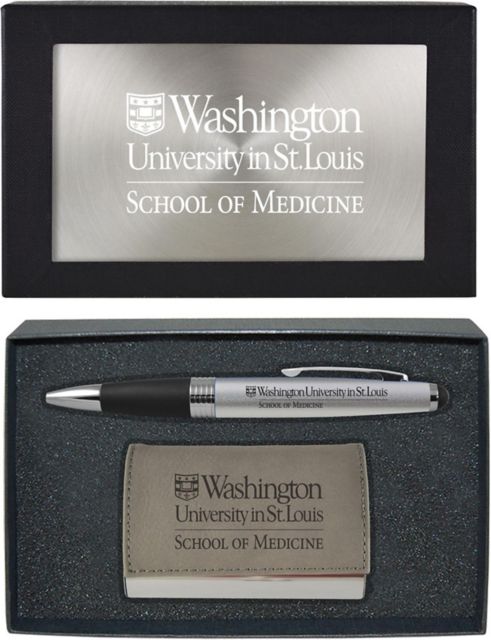 Washington University School of Medicine in St. Louis Leather Accent  Business Card Holder: Washington University - St. Louis