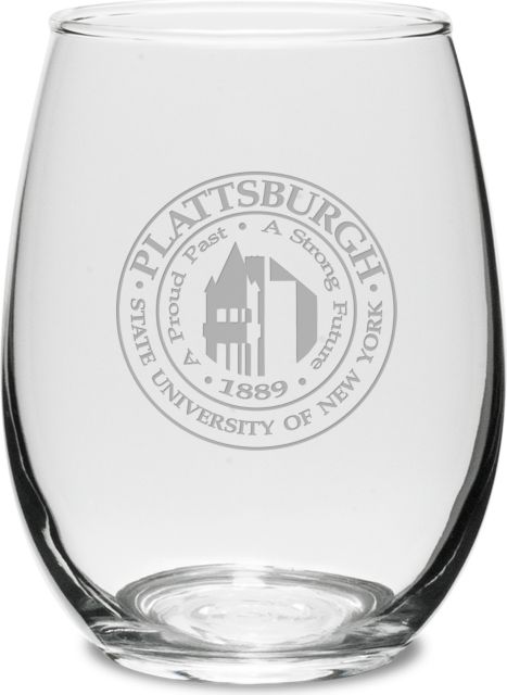 SUNY Plattsburgh 15 oz. Stemless Wine Glass