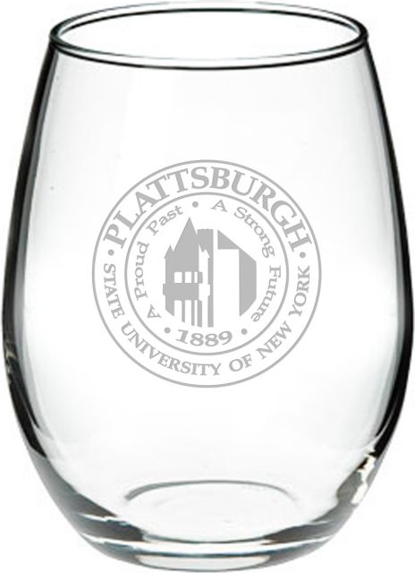 SUNY Plattsburgh 21 oz. Stemless Wine Glass