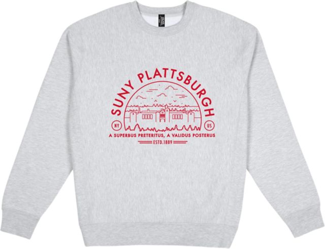 SUNY Plattsburgh Premium Heavyweight Pullover Fleece Crewneck - ONLINE ONLY