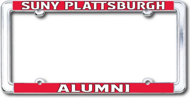 SUNY Plattsburgh Alumni Thin Dome License Plate Frame