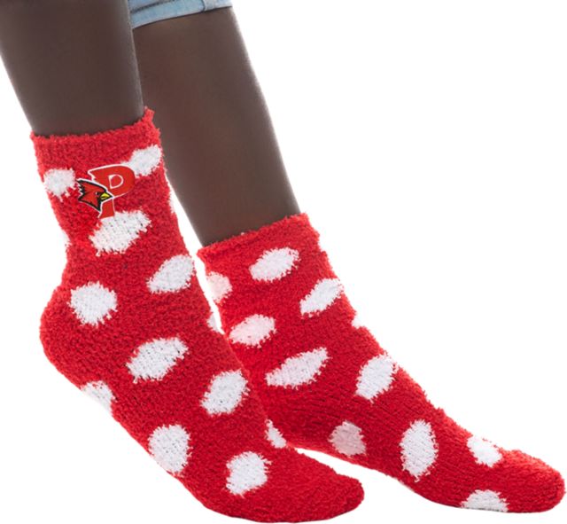SUNY Plattsburgh Fuzzy Dot Socks