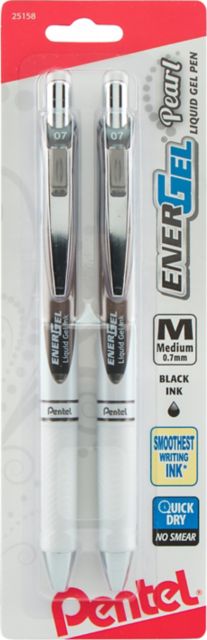 Pentel EnerGel Deluxe RTX Retractable Pen Needle Point 0.7 mm Assorted  Barrels Black Ink - Office Depot