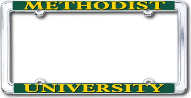 Methodist University Thin Dome License Plate Frame