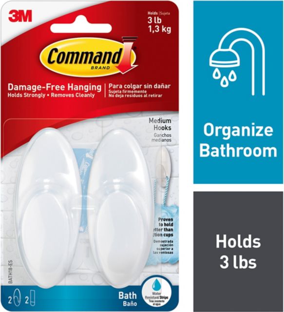&nbsp;The Command Bath Hook with water resistant strips&nbsp;