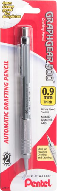 MECHANICAL PENCIL GRAPH 500 GRAY .9MM CARDED