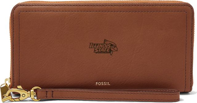 Fossil Leather Logan RFID Zip Around Clutch - Brown - ONLINE ONLY