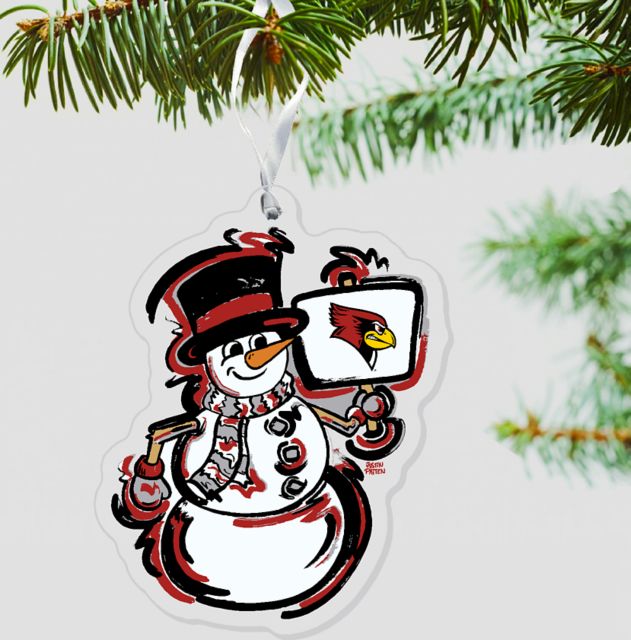 Illinois State University Snowman 3'' x 4'' Etched Ornament
