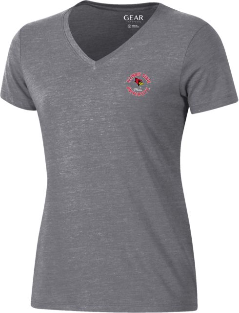 Illinois State University Redbirds Mom Women's Triblend V-Neck Short Sleeve T-Shirt