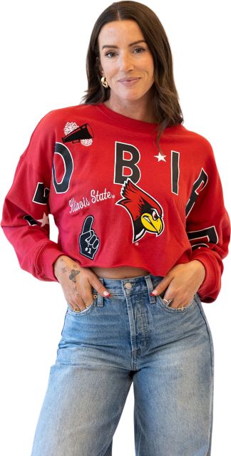 Illinois State University Redbirds Women's Crop Crewneck Sweatshirt