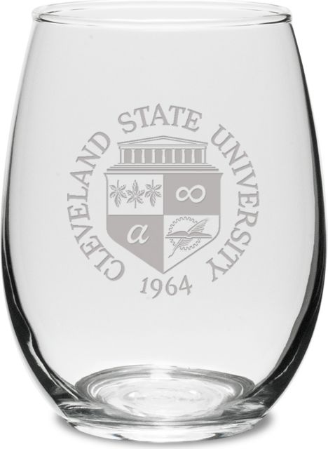 Cleveland State University 15 oz. Stemless Wine Glass