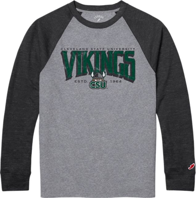 Cleveland State University Vikings Baseball Long Sleeve T-Shirt | League | Varsity Slate | Small