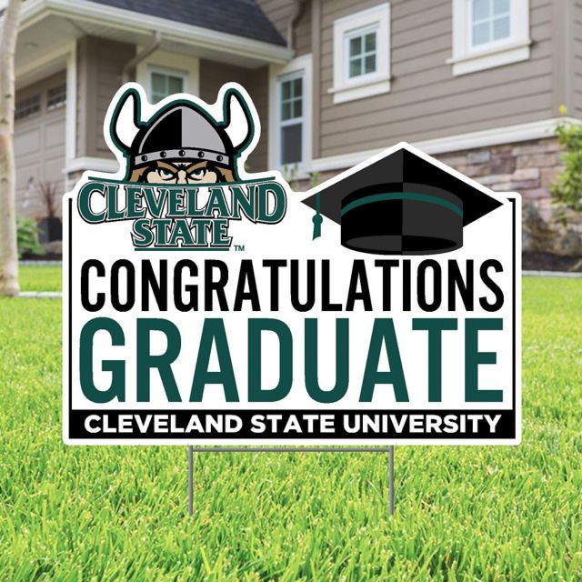 Cleveland State University Grad Lawn Sign