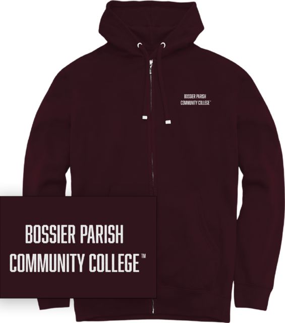Bossier Parish Community College Chainstitch Full Zip Hooded Sweatshirt
