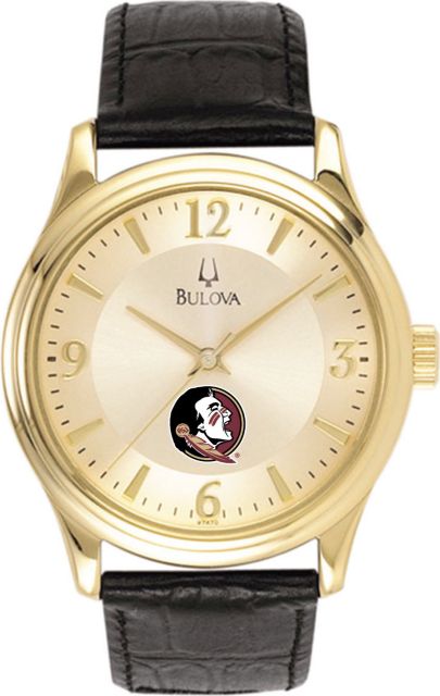 Bulova Men's Gold and Leather Watch - ONLINE ONLY
