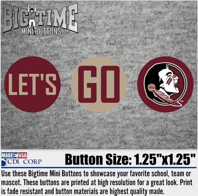 Florida State University Let's Go Seminoles 3-Pack Mini Button