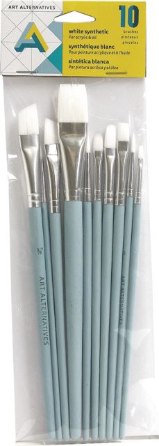 Oil & acrylic brush set  series 294 no. 8, 295 no. 10, 296 no. 6