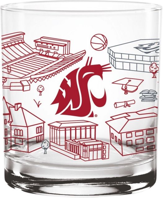 Washington State University 14 oz. Rock Glass