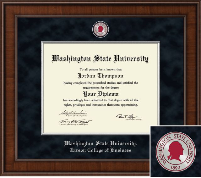 Church Hill Classics Presidential Diploma Frame. Carson College of Business - ONLINE ONLY