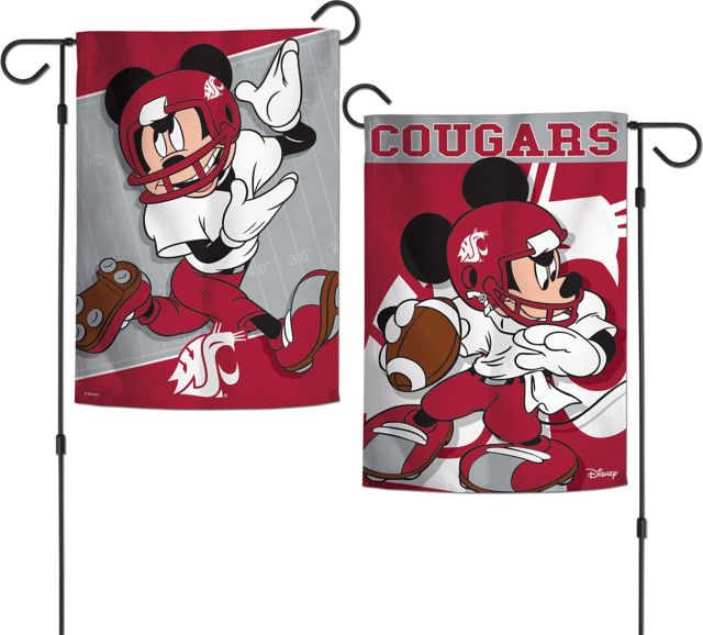Washington State University 12''X18'' 2-Sided Garden Flag-Mickey Mouse  - ONLINE ONLY
