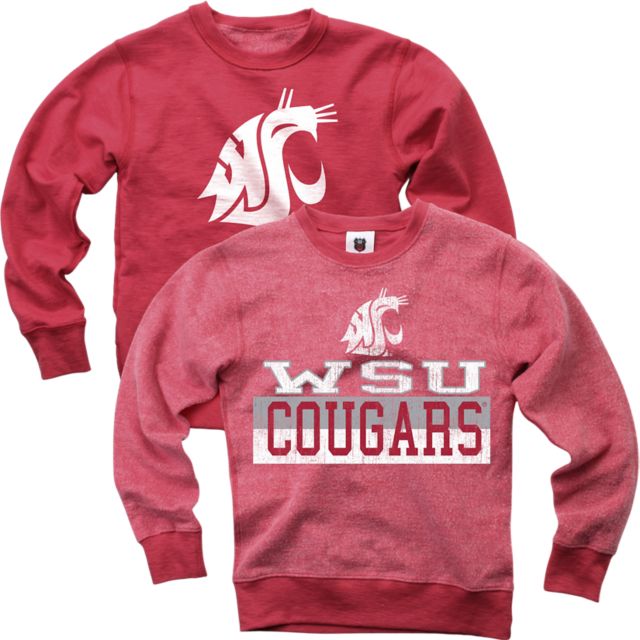 Washington State University Cougars Boys Reverse Crewneck Sweatshirt