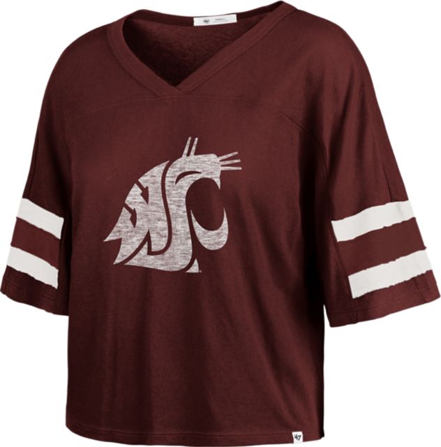Washington State University Cougars Women's Applique Stripes Short Sleeve T-Shirt