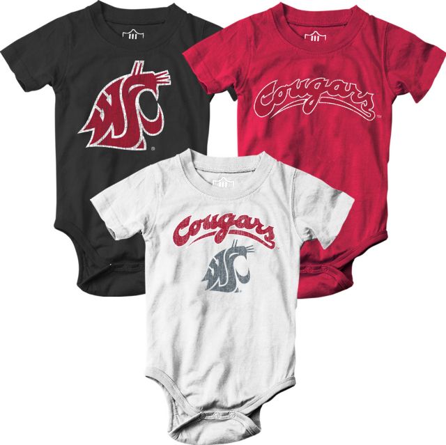 Washington State University Cougars Infant Bodysuit 3-Pack