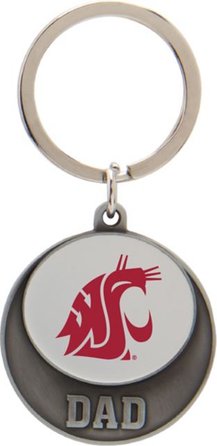 Washington State University Dad Pewter Keychain