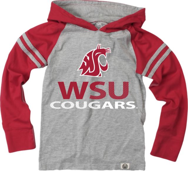 Washington State University Cougars Youth Boy's Hooded Long Sleeve T-Shirt