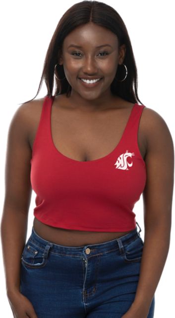 Washington State University Women's V-Neck Cropped Tank Top