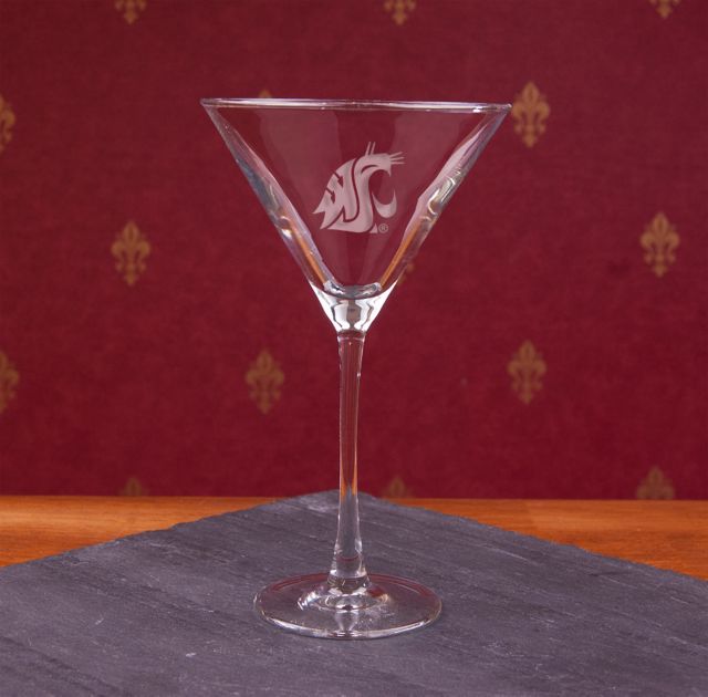 Washington State University Cougars 10 oz. Martini Glass