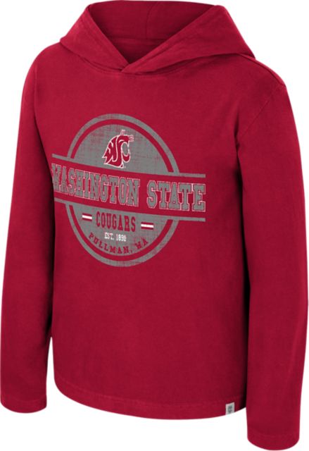 Washington State University Cougars Youth Hooded Long Sleeve Shirt