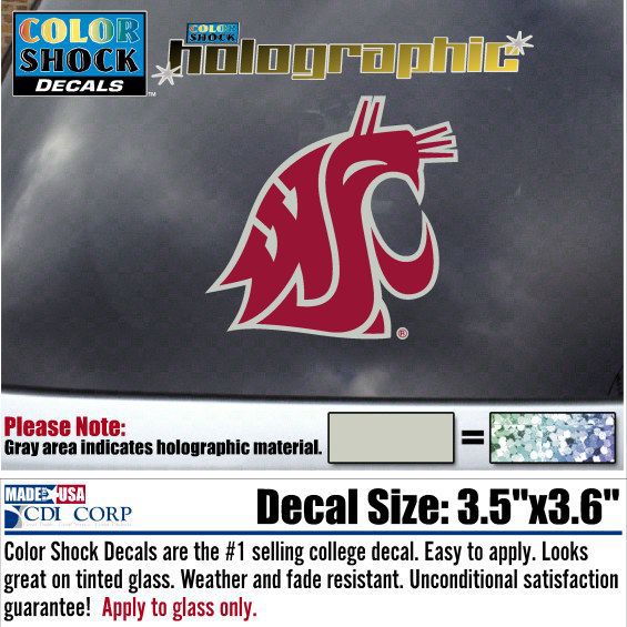 WASHINGTON STATE UNIVERSITY COUGARS Holographic Decal