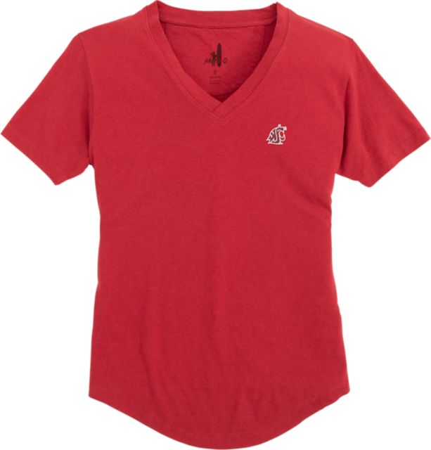Washington State University Cougars Women's Meredith V-Neck Short Sleeve T-Shirt