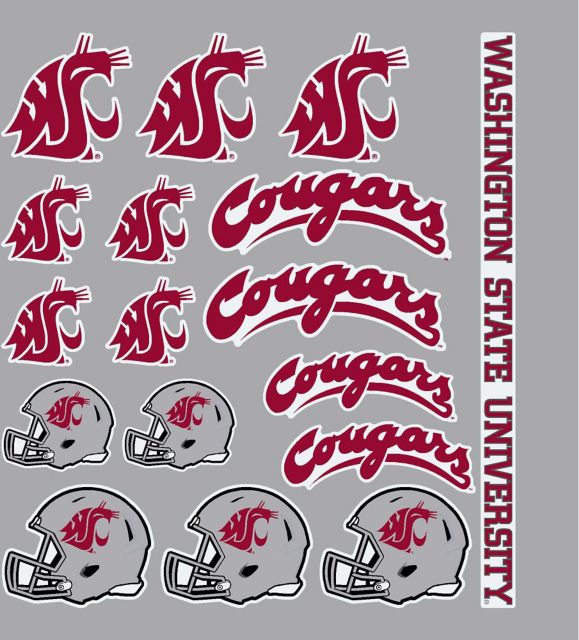 Washington State University Cougars Sticker Sheet