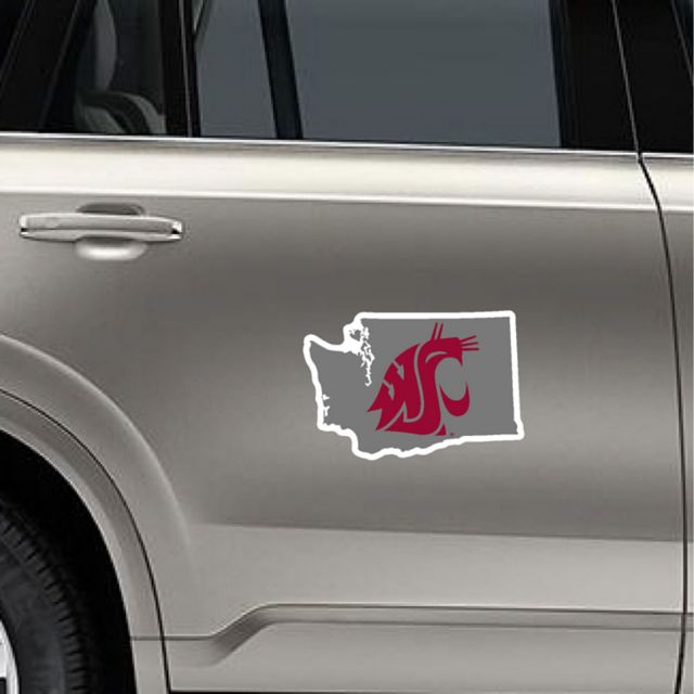 Washington State University 6 in. x 6 in. State Outline Magnet