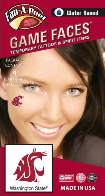 Washington State University Cougars Tattoo 4-Pack