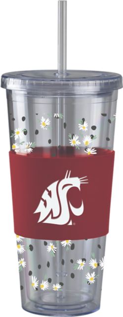Washington State University Cougars Acrylic Tumbler with Straw